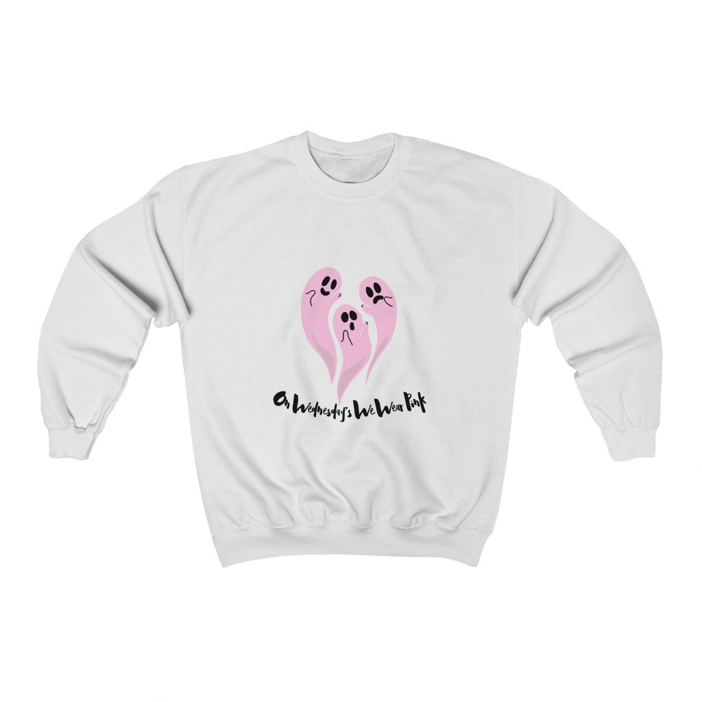 On Wednesdays We Wear Pink Ghost Crewneck Sweatshirt