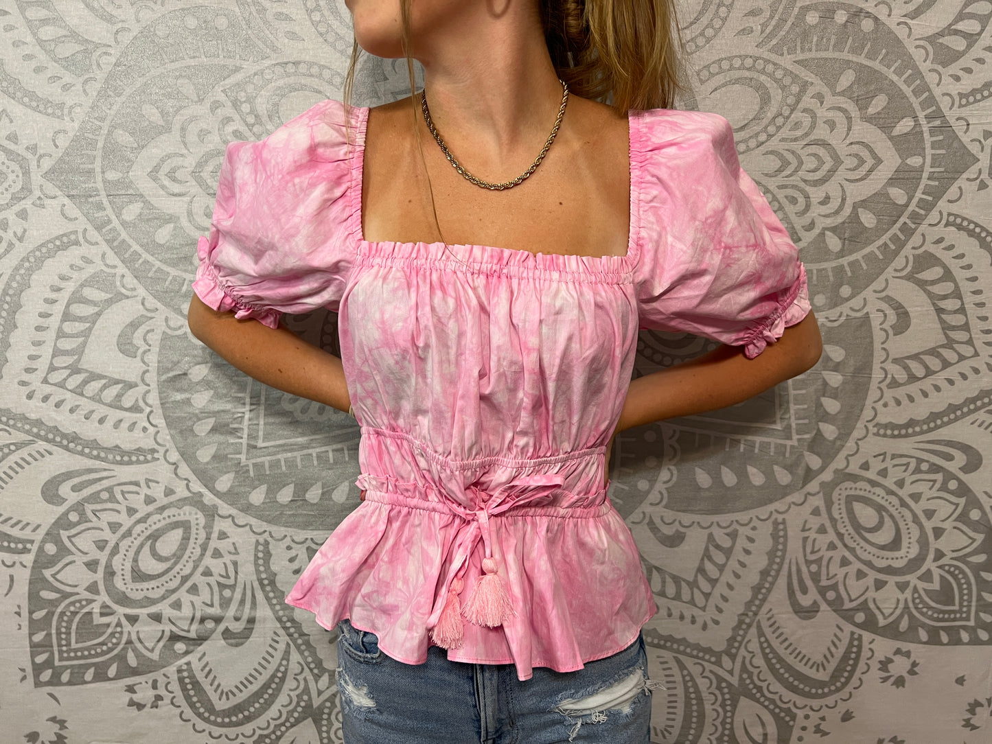 Pump It Up Pink Wash Blouse Top