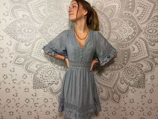 Take Me Woven Chambray deep v-neckline