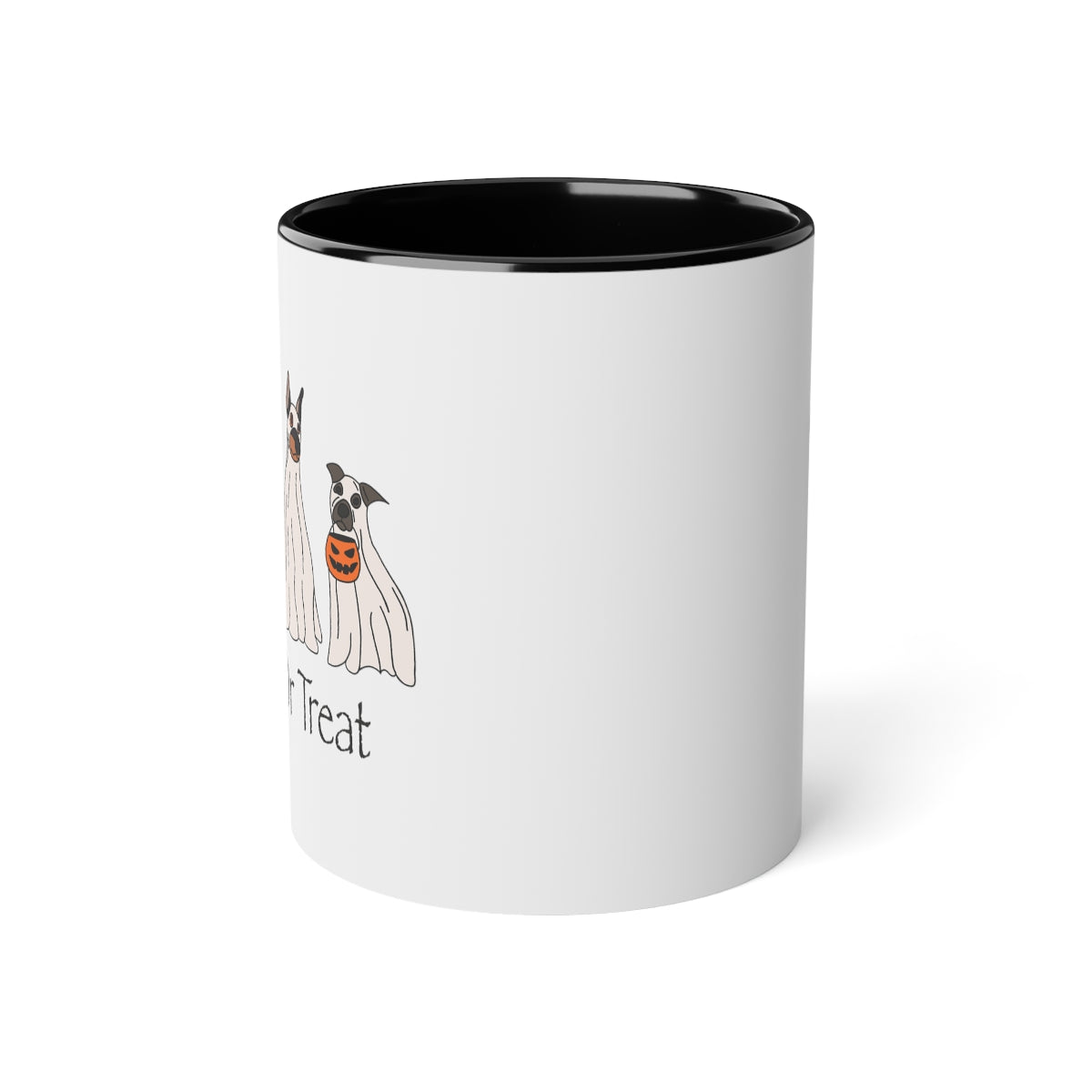 Trick Or Treat Doggies White accent mug