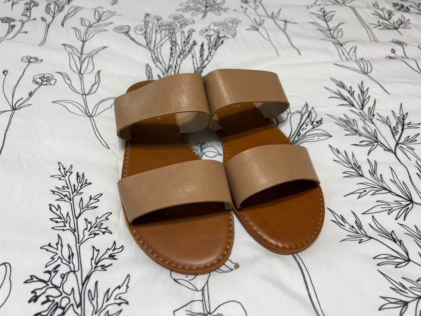 Two Strap Natural Sandal