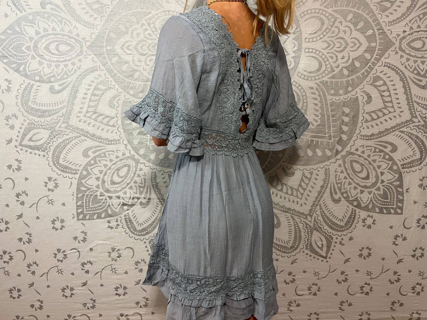 Take Me Woven Chambray deep v-neckline