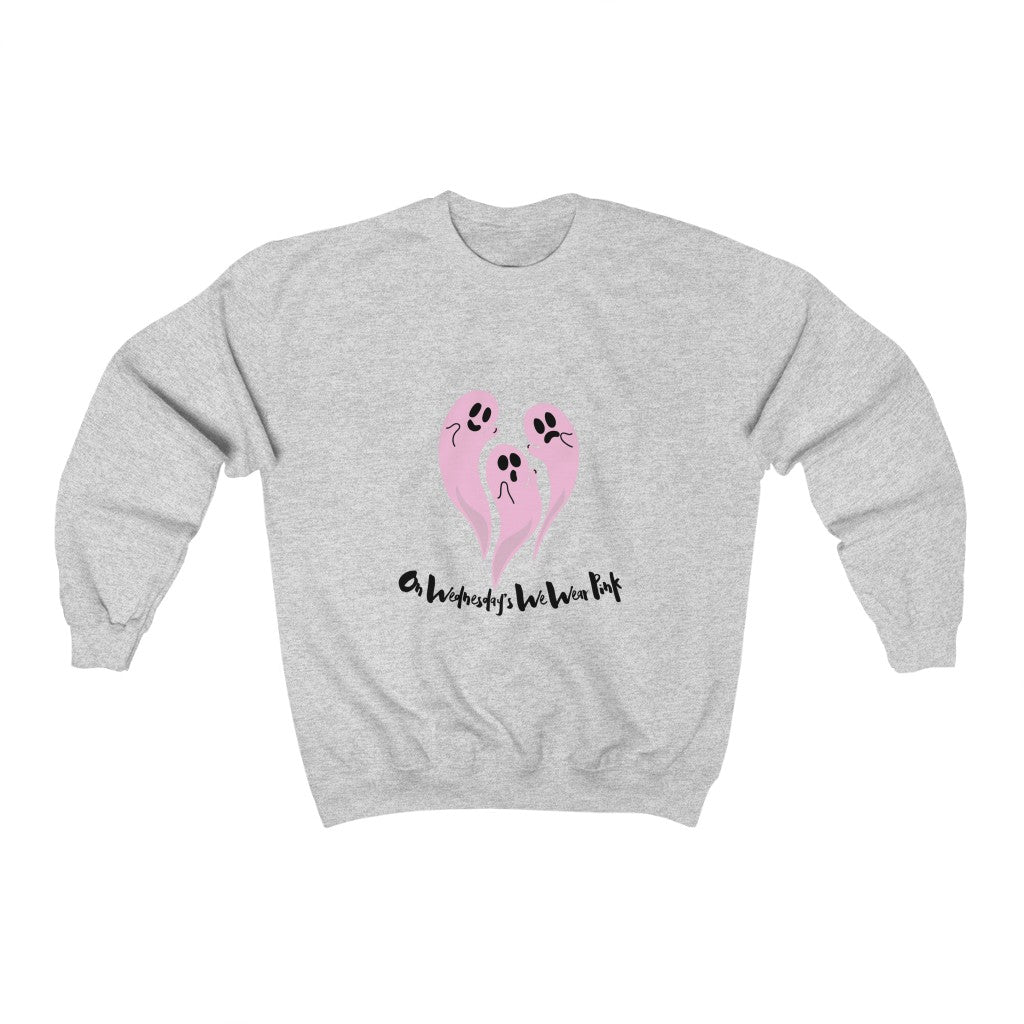 On Wednesdays We Wear Pink Ghost Crewneck Sweatshirt