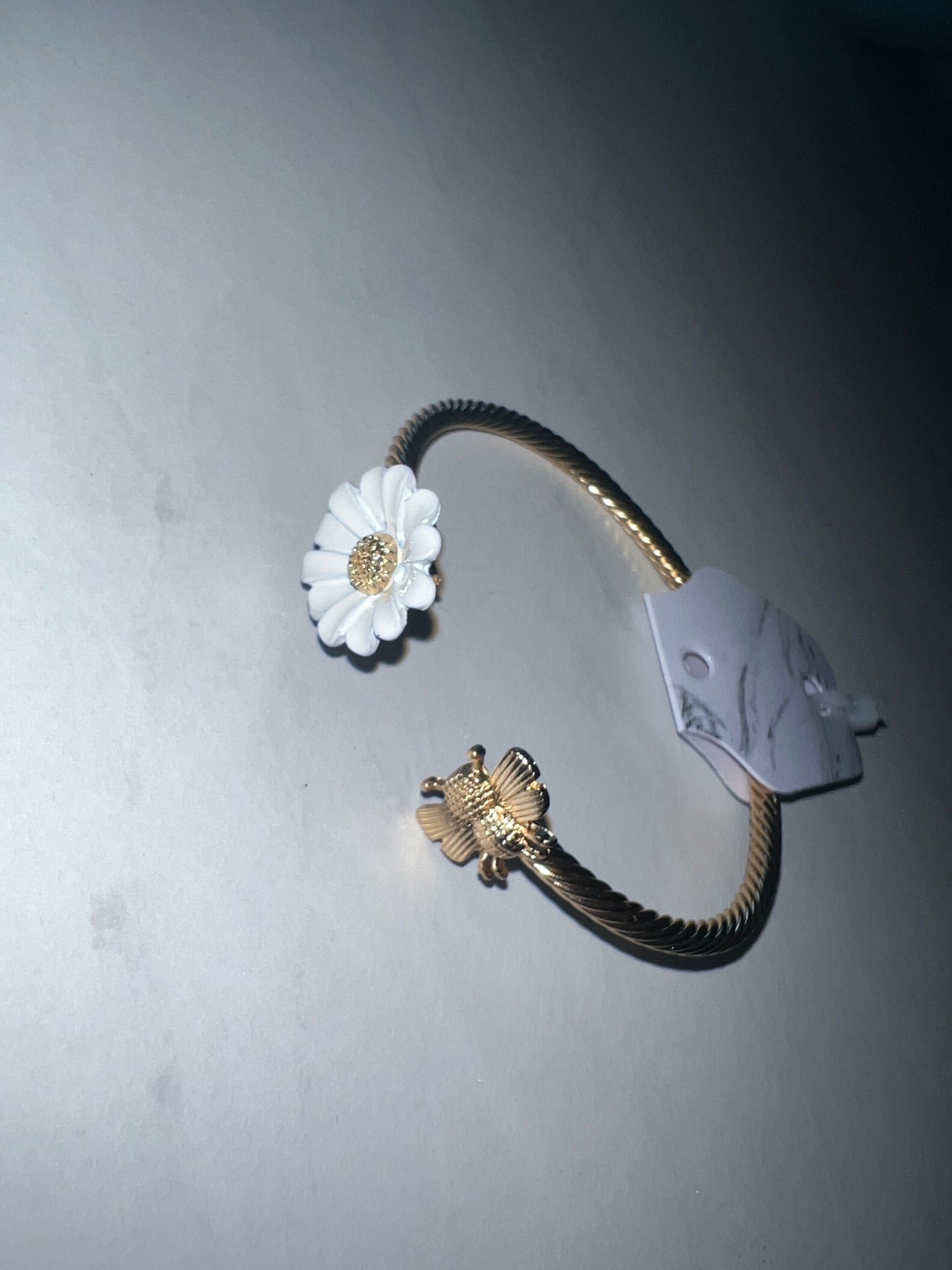 Bee & Flower Flexible Cuff Bracelet